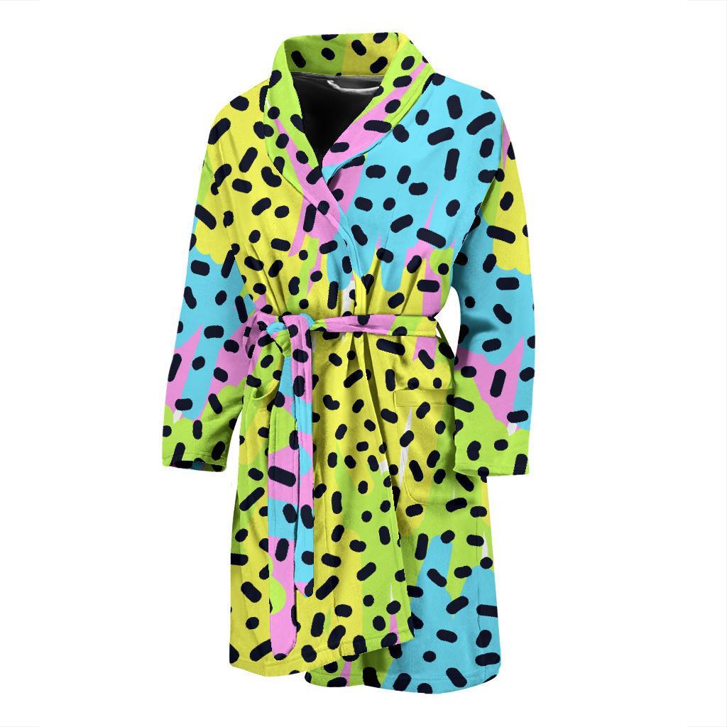 90s Pattern Print Design 2 Men Bathrobe-JORJUNE.COM