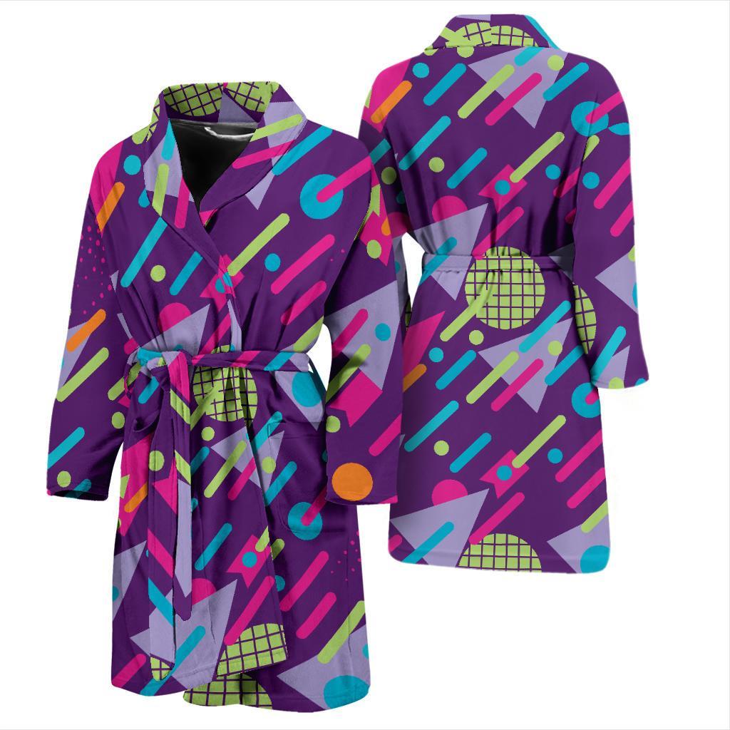 90s Pattern Print Design 4 Men Bathrobe-JORJUNE.COM