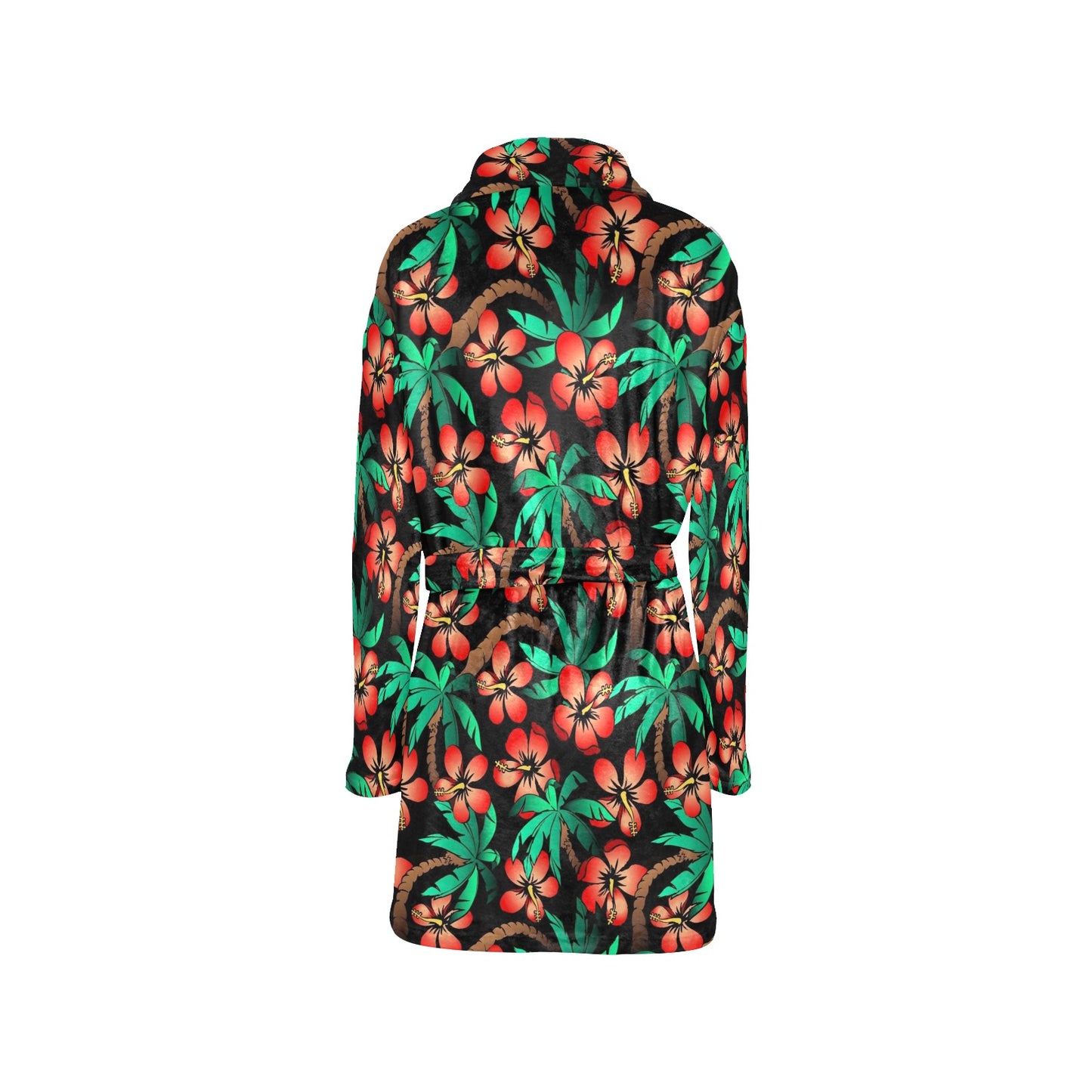 Hawaiian Themed Pattern Print Design H022 Women's Fleece Robe