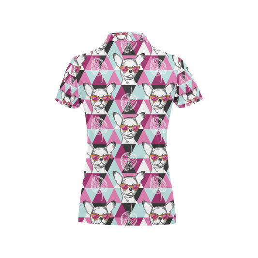 Chihuahua Cute Triangle Pattern Women's Polo Shirt