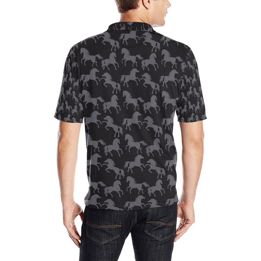 Horse Print Design LKS305 Men Polo Shirt