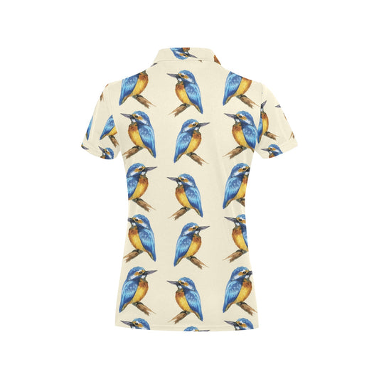 Kingfisher Pattern Print Design 01 Women's Polo Shirt