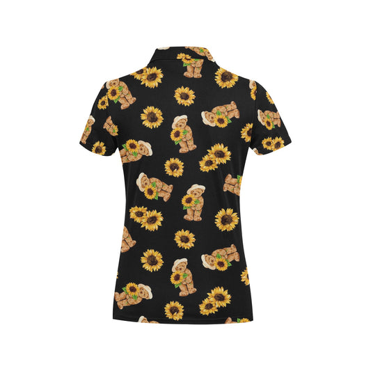 Sunflower Pattern Print Design SF016 Women's Polo Shirt