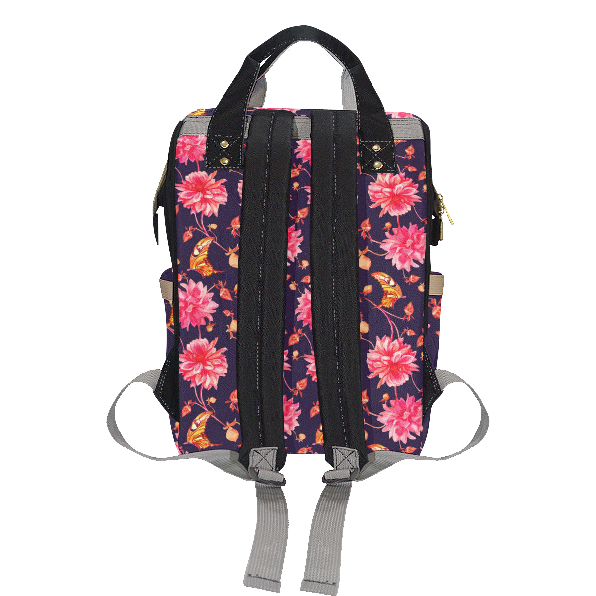Dahlia Pattern Print Design DH03 Diaper Bag Backpack