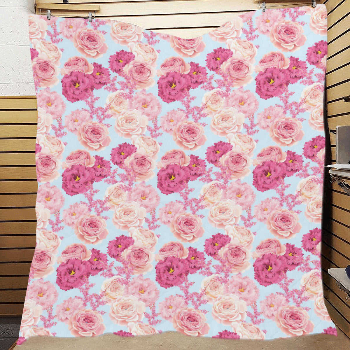 Lisianthus Pattern Print Design LT05 Premium Quilt