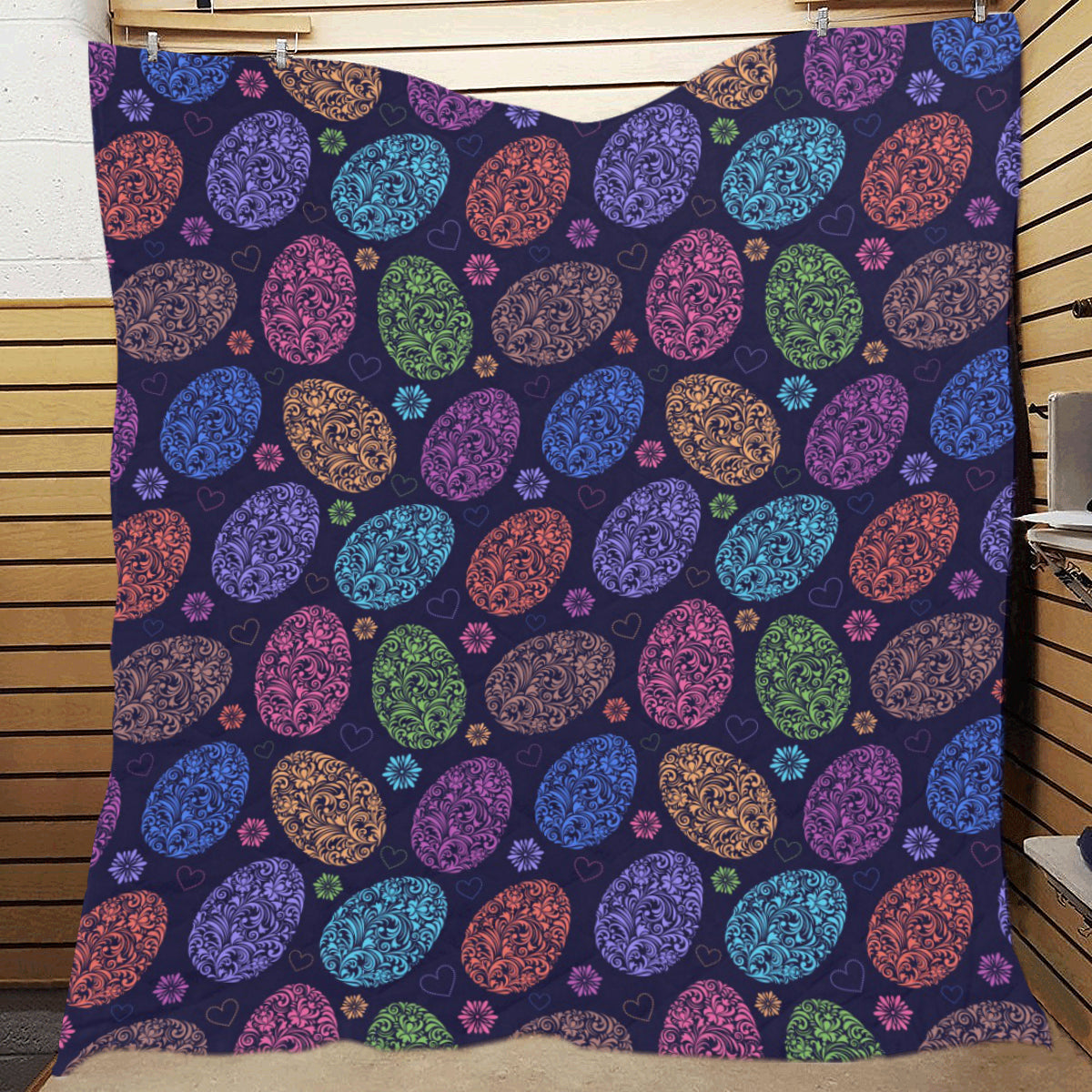 Easter Eggs Pattern Print Design RB012 Premium Quilt