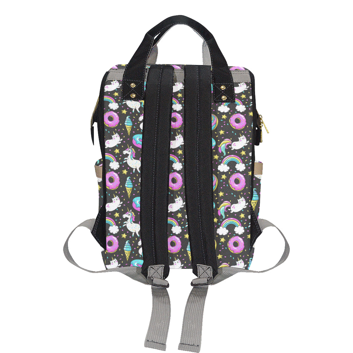 Donut Unicorn Pattern Print Design DN09 Diaper Bag Backpack