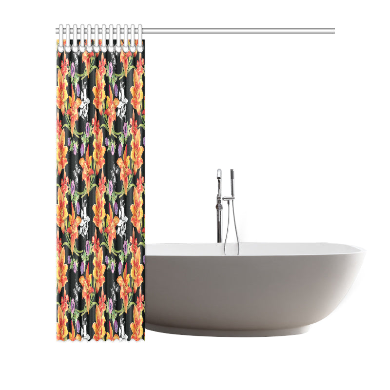 Tropical Flower Pattern Print Design TF02 Shower Curtain