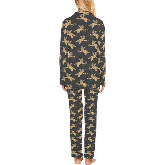 Cupid Pattern Print Design 02 Women's Long Pajama Set