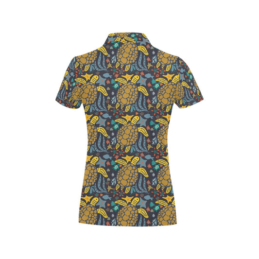 Sea Turtle Pattern Print Design T03 Women's Polo Shirt