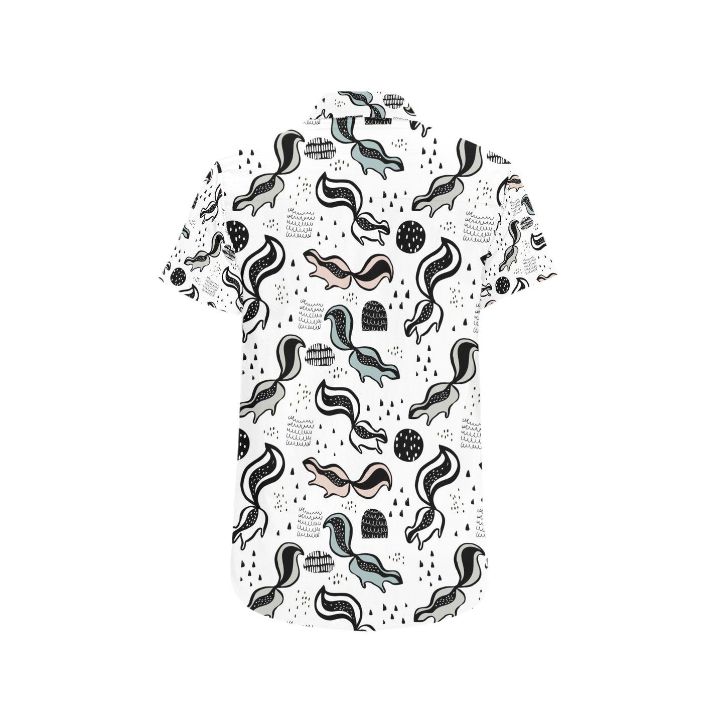 Skunk Print Design LKS303 Men Short Sleeve Button Up Shirt