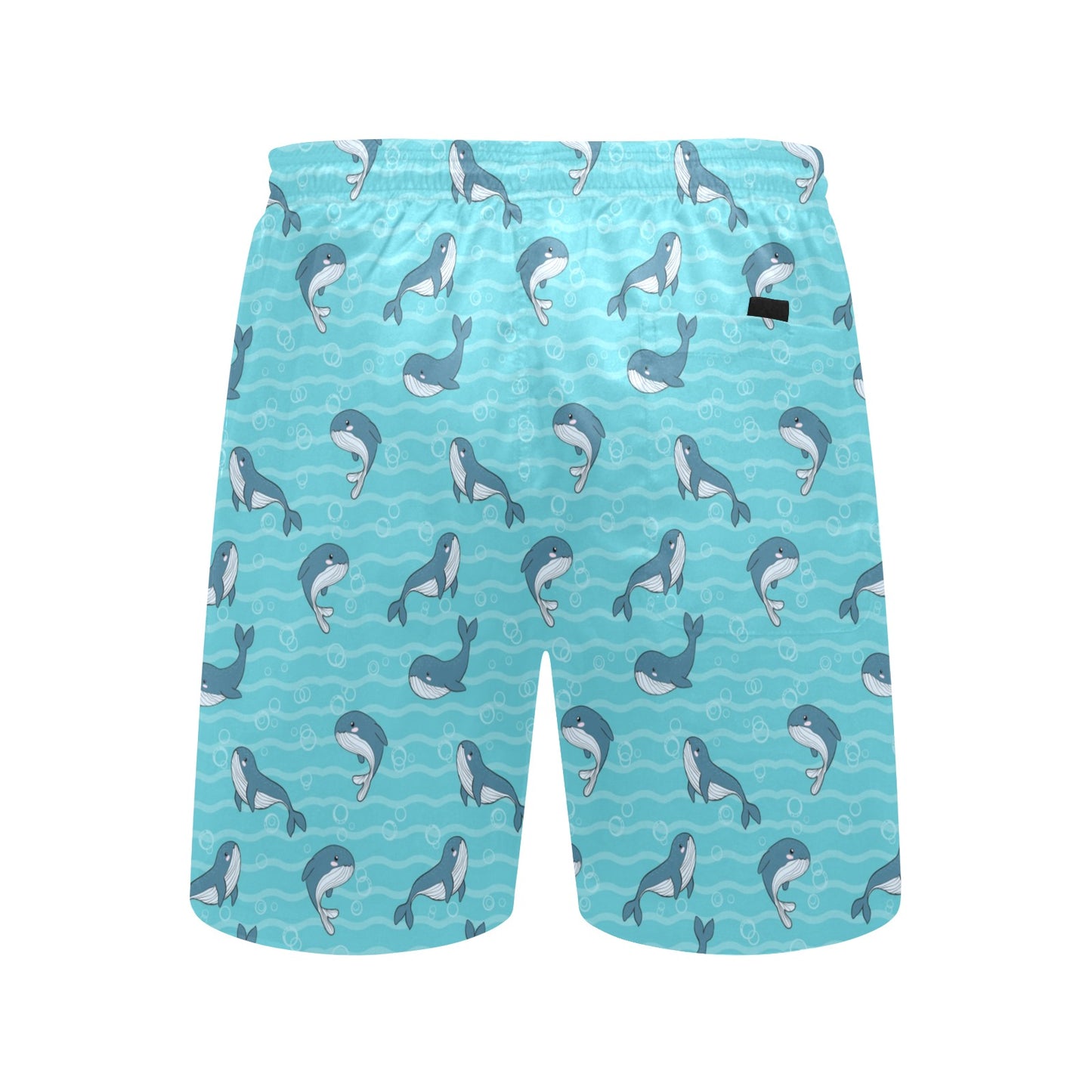 Whale Print Design LKS303 Men's Swim Trunks Beach Shorts