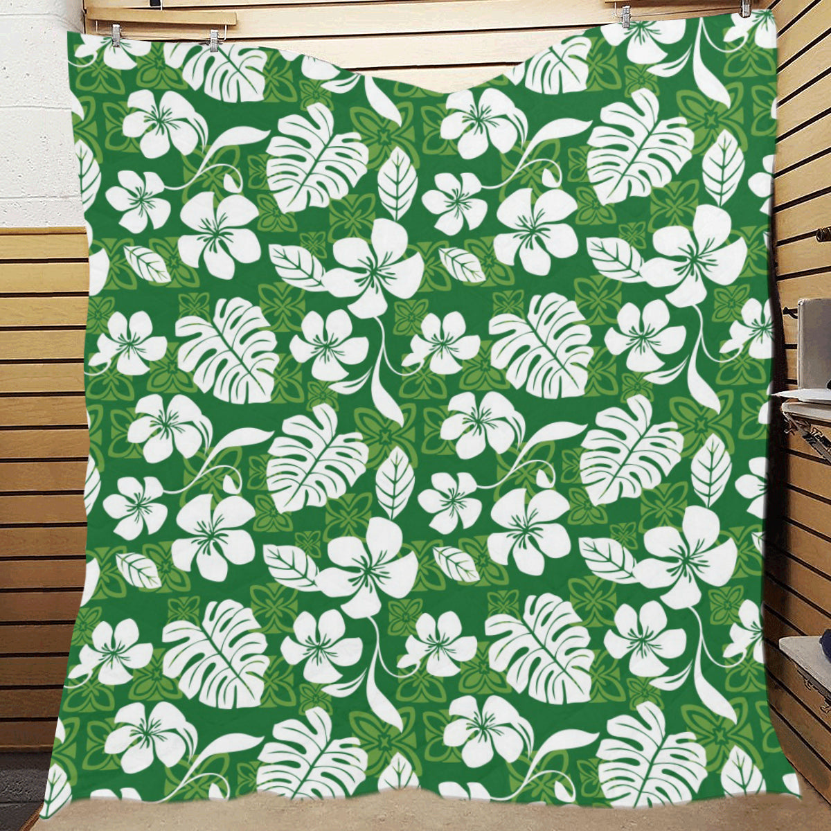 Hawaiian Themed Pattern Print Design H016 Premium Quilt
