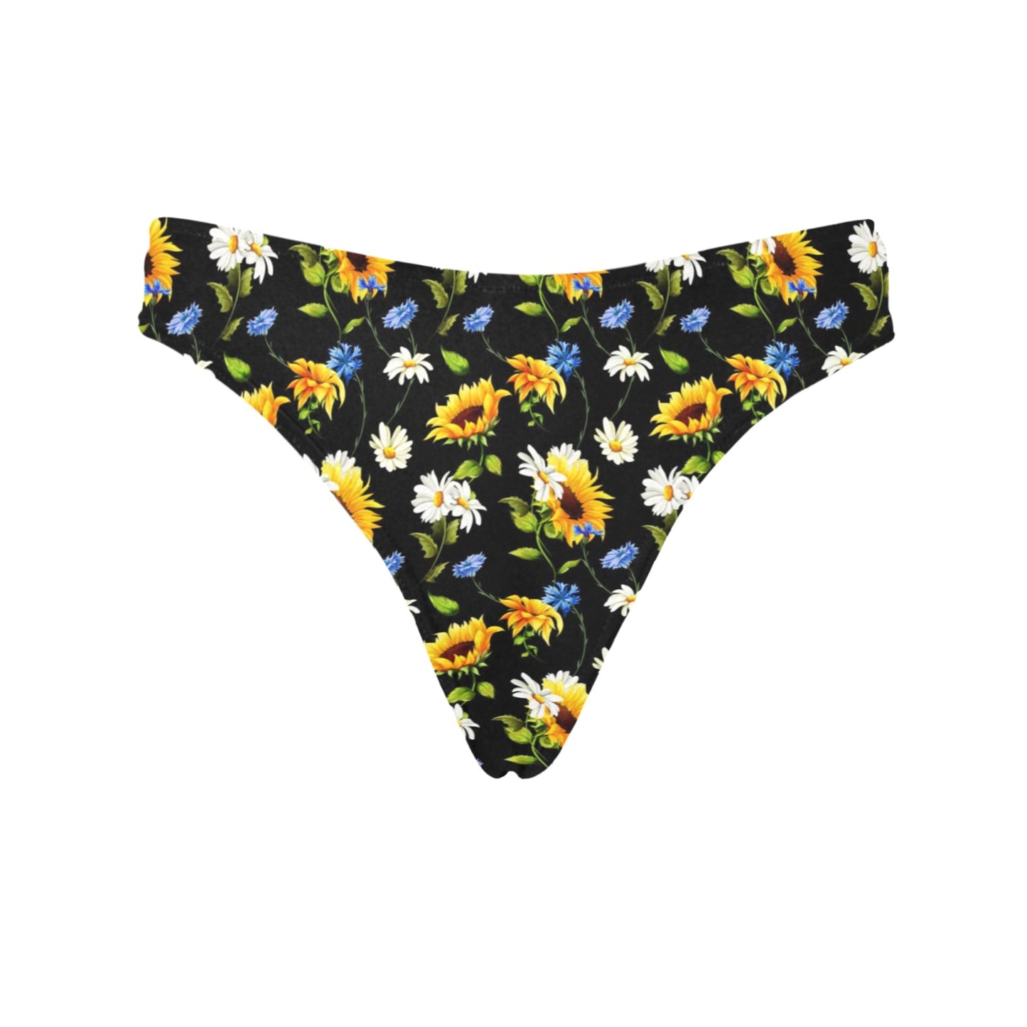 Sunflower Chamomile Bright Color Print Women's Thongs