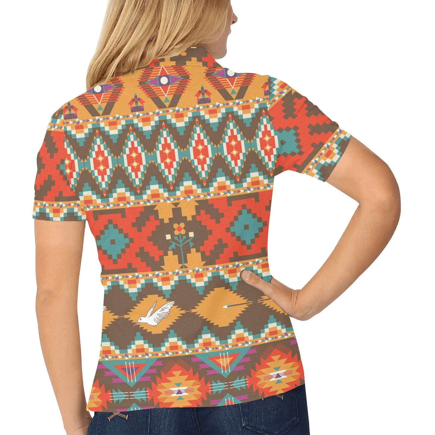 Native Pattern Print Design A01 Women's Polo Shirt