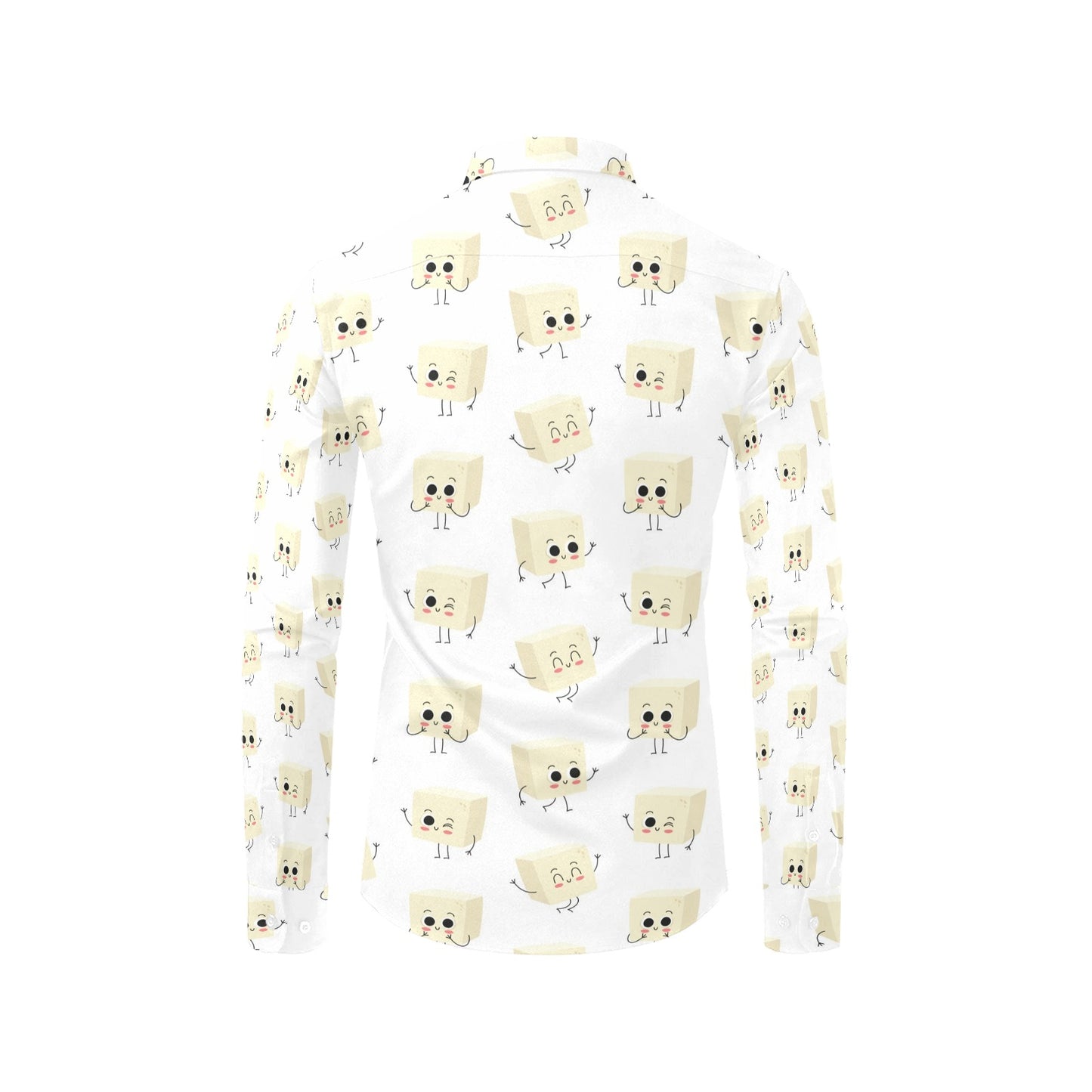 Tofu Print Design LKS301 Men's Long Sleeve Dress Shirt