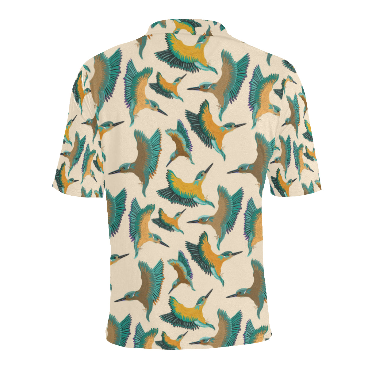 Kingfisher Pattern Print Design 02 Men Polo Shirt