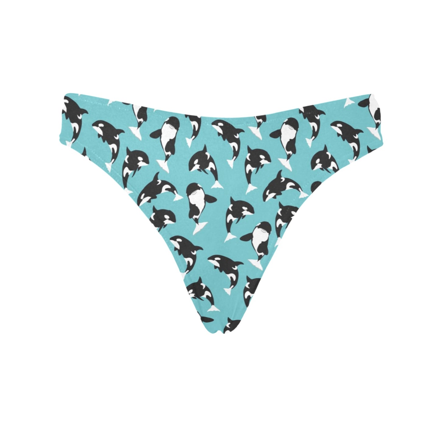 Whale Action Design Themed Print Women's Thongs