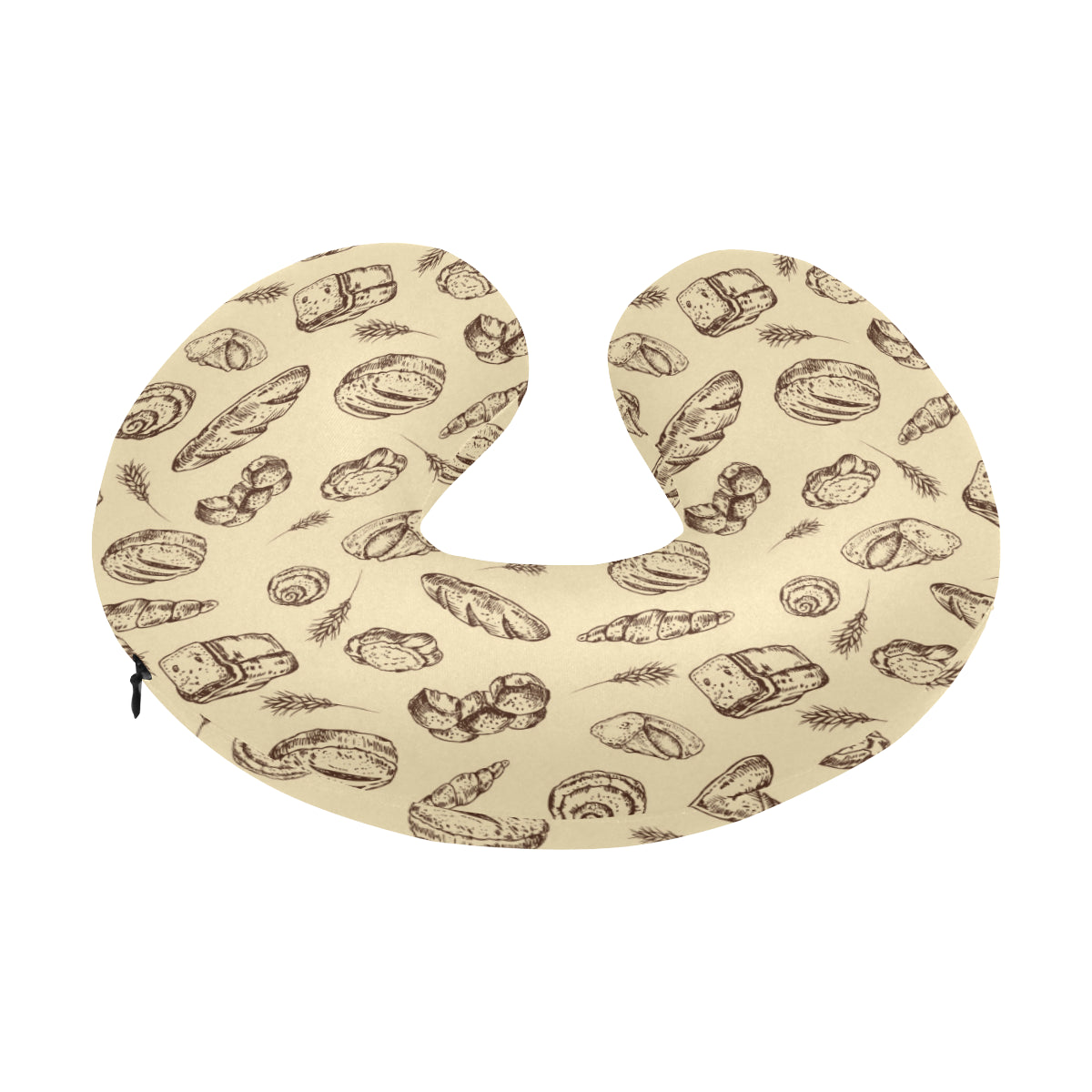 Bread Pattern Print Design 04 U-Shaped Travel Neck Pillow
