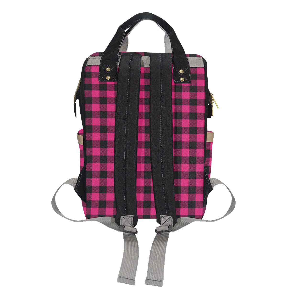 Pink Tartan Plaid Pattern Diaper Bag Backpack