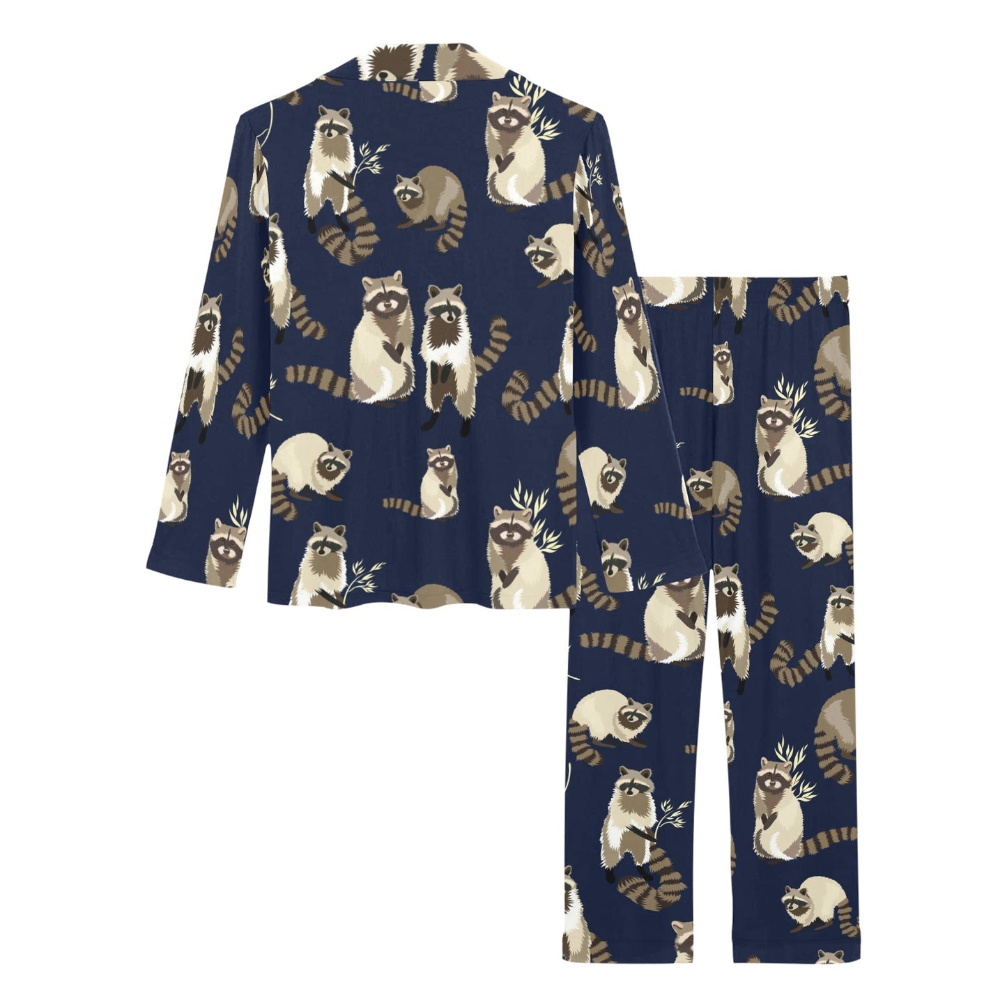 Raccoon Pattern Print Design A06 Women's Long Pajama Set