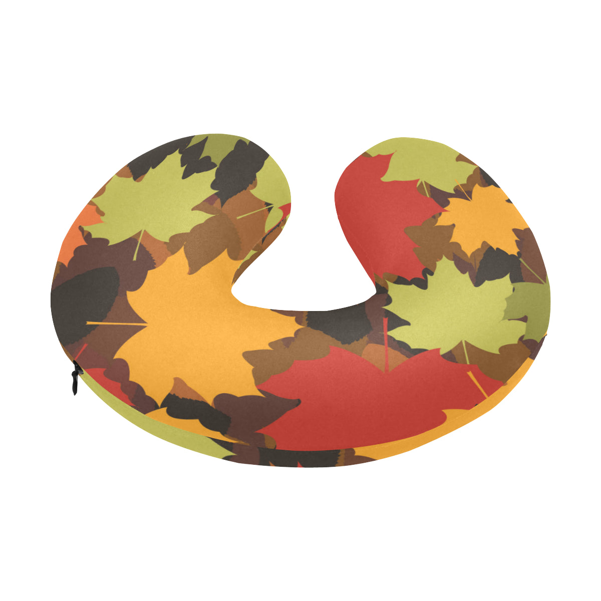 Maple Leaf Pattern Print Design 05 U-Shaped Travel Neck Pillow