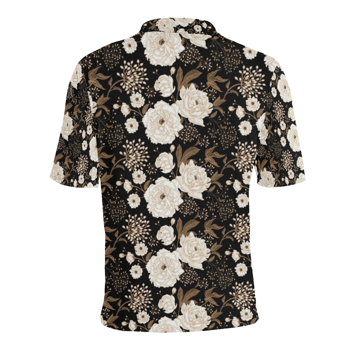 Peony Pattern Print Design A02 Men Polo Shirt