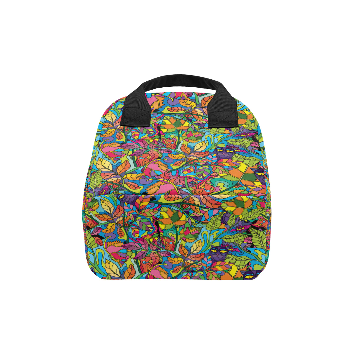 Psychedelic Trippy Flower Print Insulated Lunch Bag