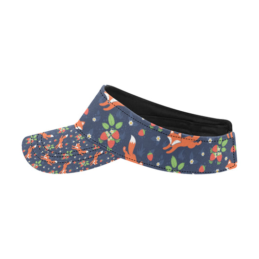 Fox Strawberry Print Pattern Unisex Sun Visor