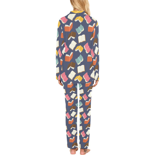 Book Pattern Print Design 01 Women's Long Pajama Set
