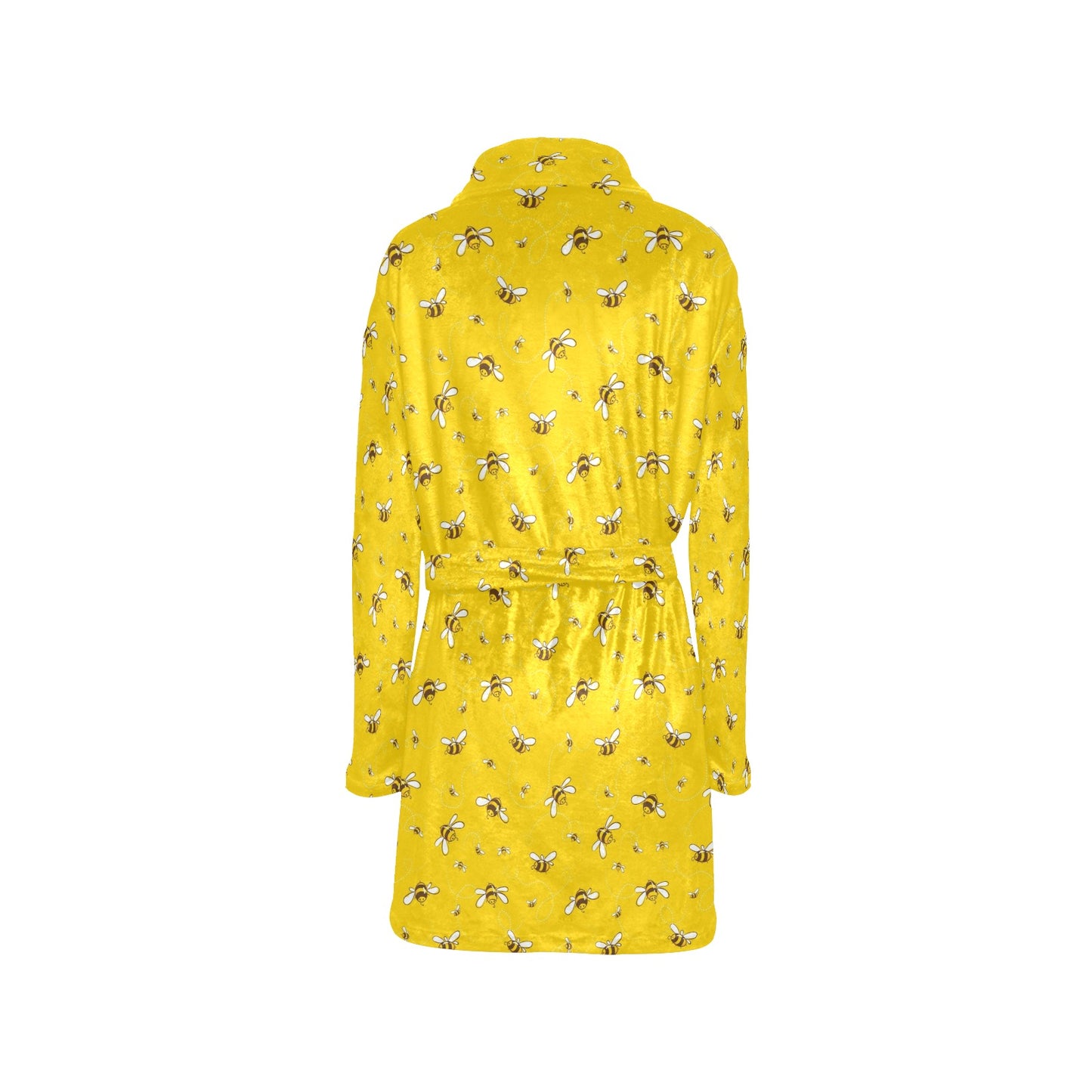 Bee Pattern Print Design 05 Women's Fleece Robe