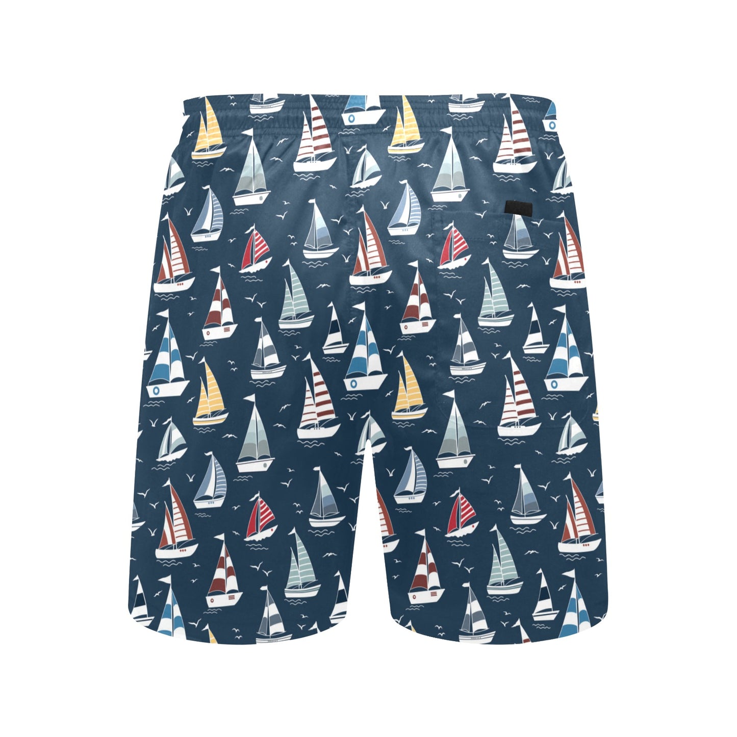 Sailboat Print Design LKS306 Men's Swim Trunks Beach Shorts