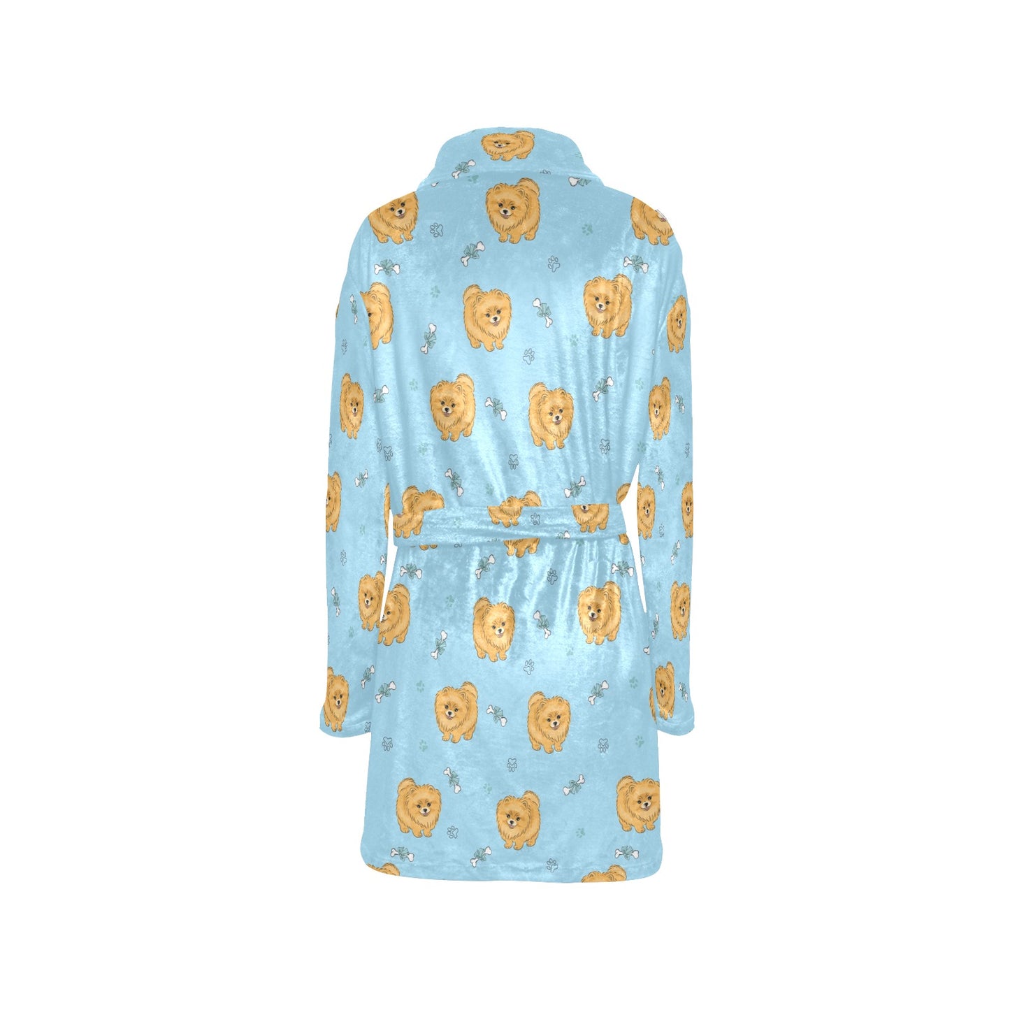Pomeranians Pattern Print Design A03 Women's Fleece Robe