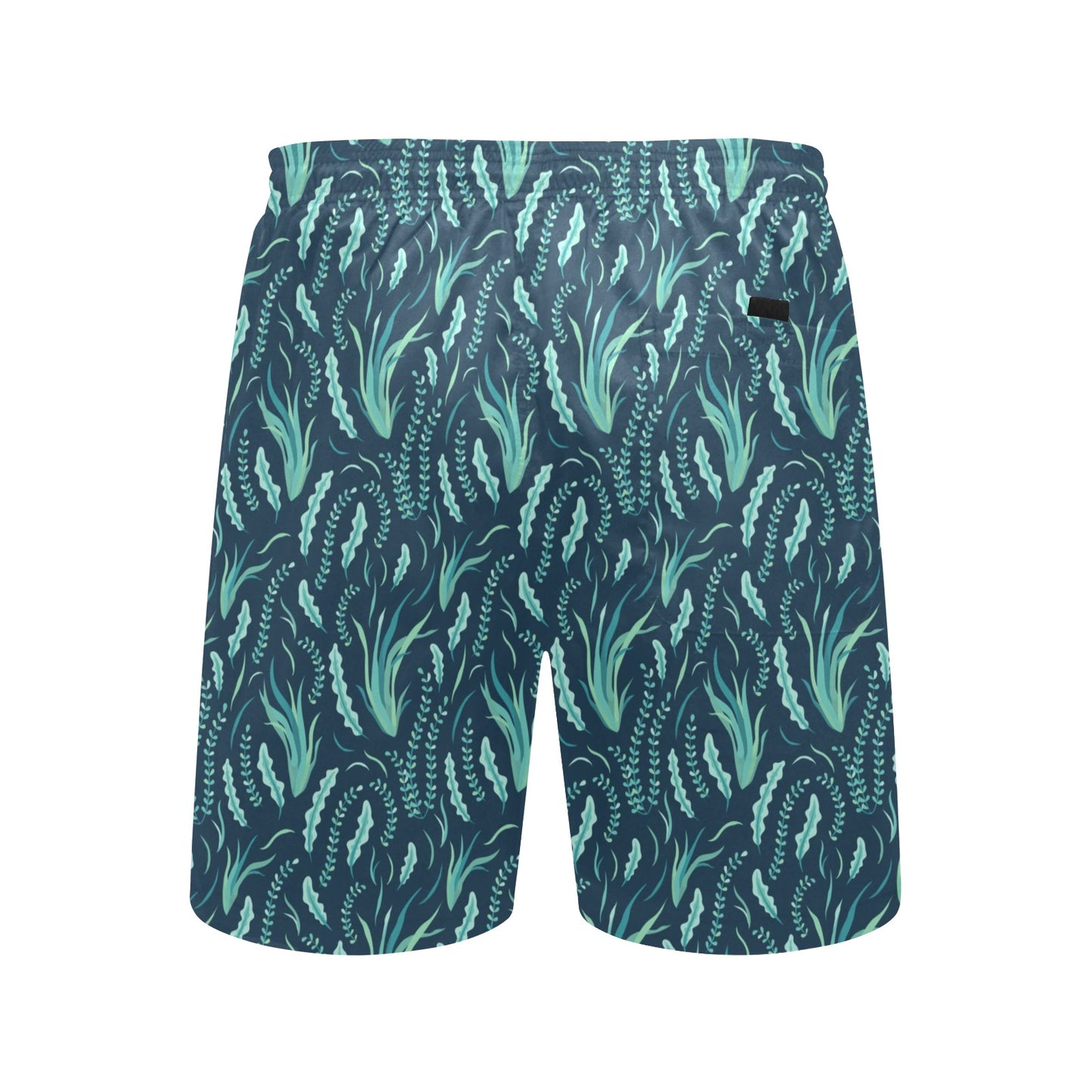 Seaweed Print Design LKS302 Men's Swim Trunks Beach Shorts
