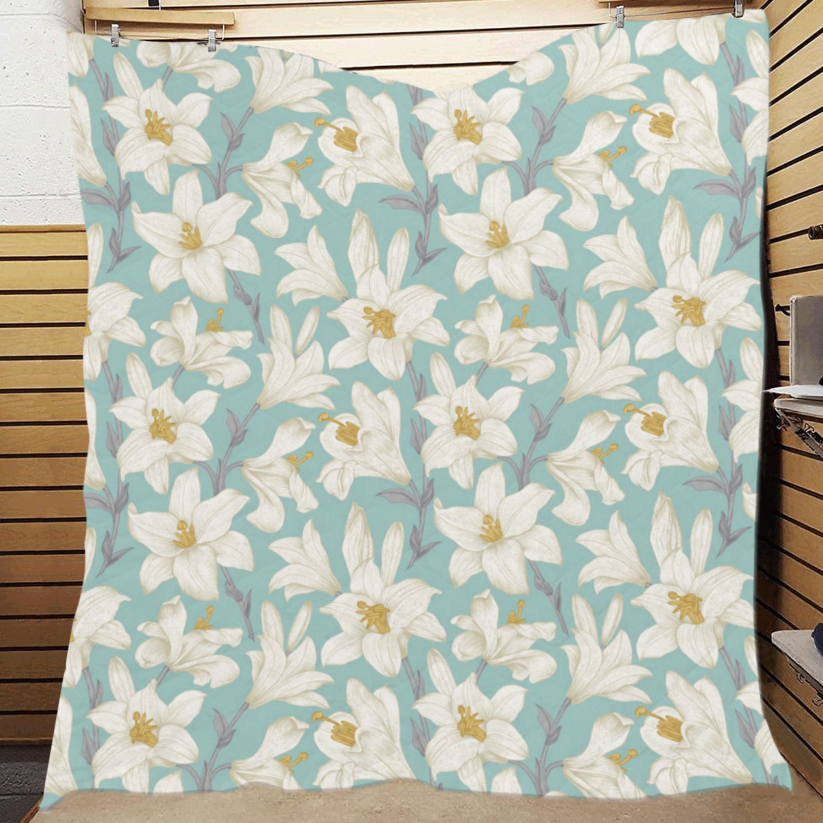 Lily Pattern Print Design 02 Premium Quilt