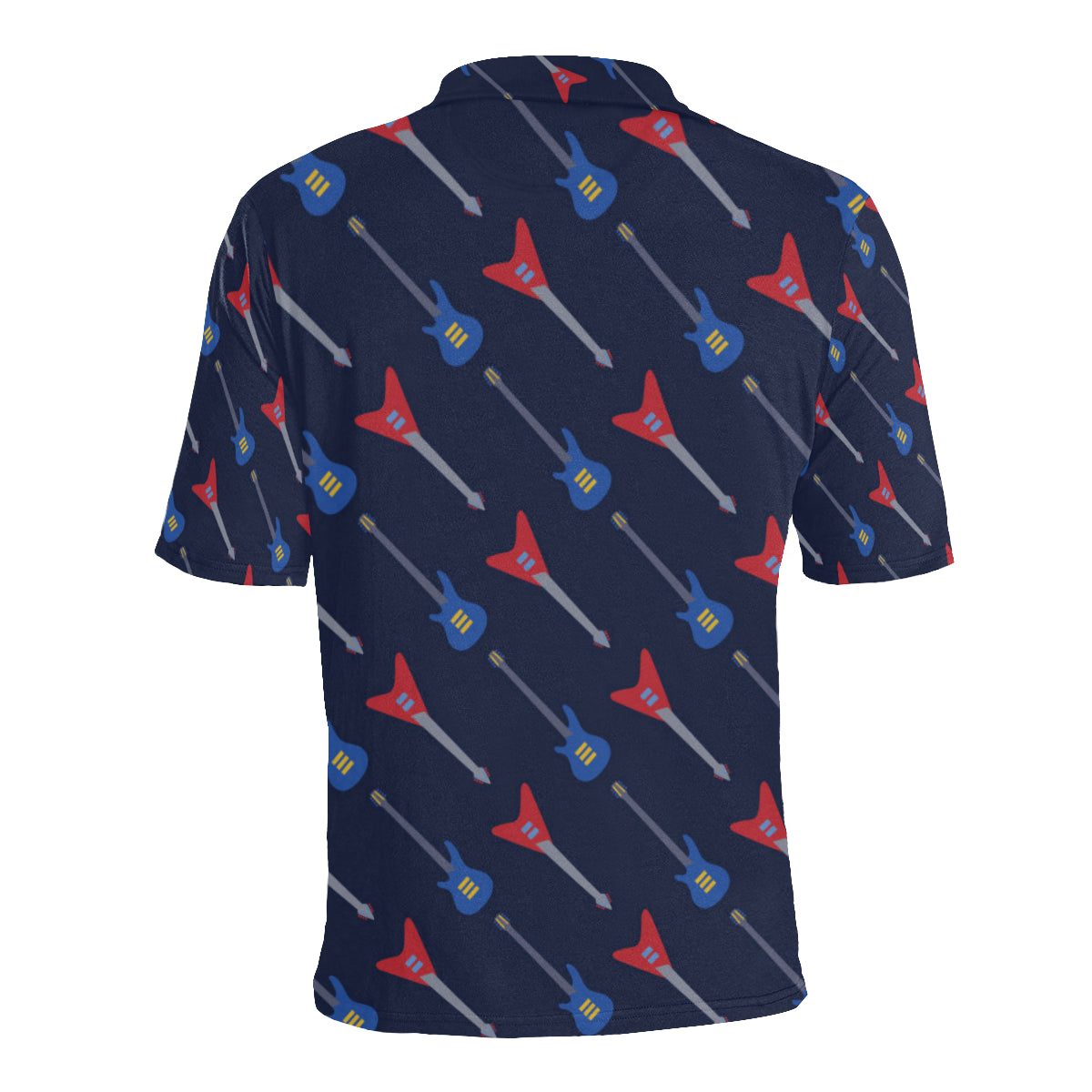 Electric Guitar Pattern Print Design 01 Men Polo Shirt