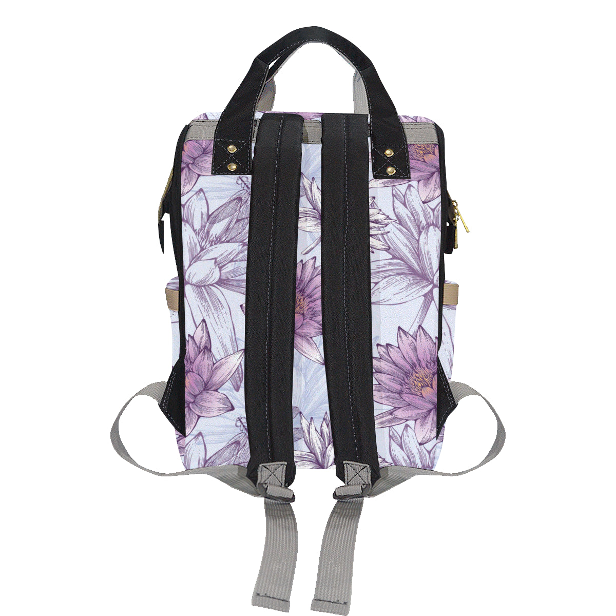 Water Lily Pattern Print Design WL01 Diaper Bag Backpack