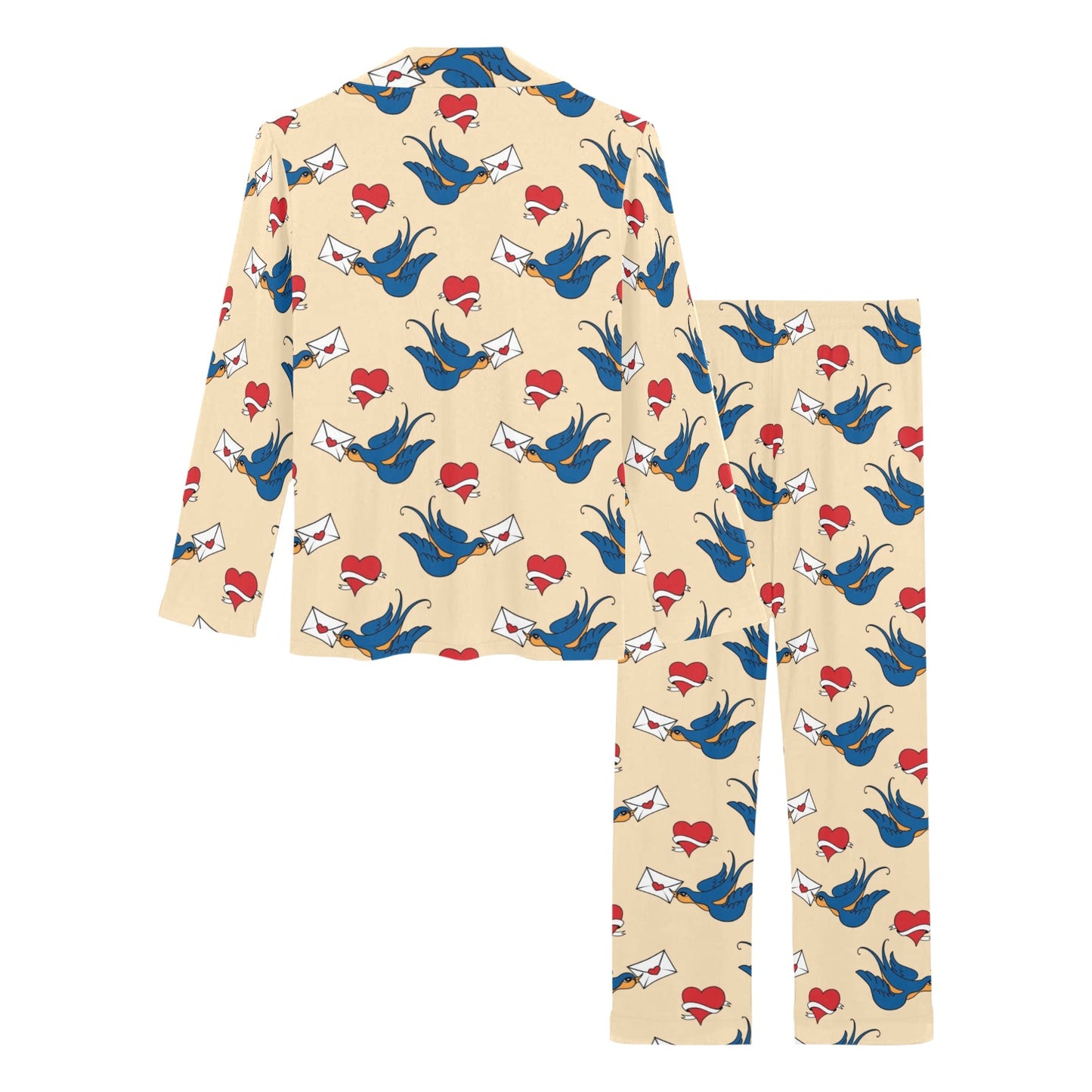 Swallow Bird Pattern Print Design 05 Women's Long Pajama Set