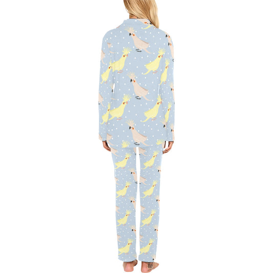 Cockatiel Pattern Print Design 03 Women's Long Pajama Set