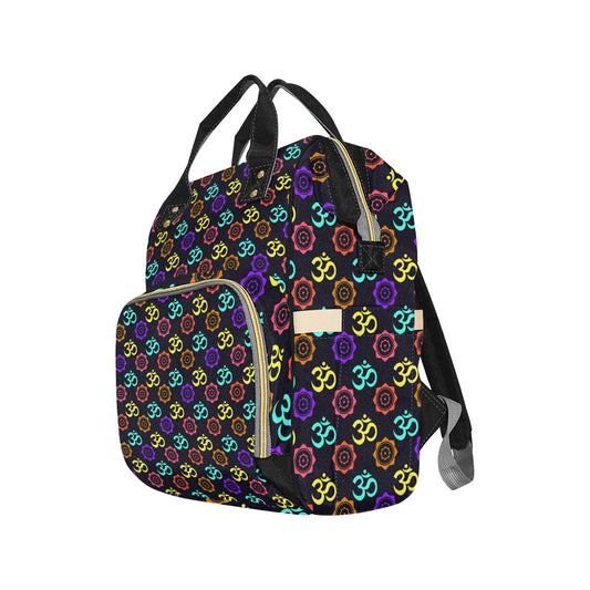 Chakra OM Print Pattern Diaper Bag Backpack