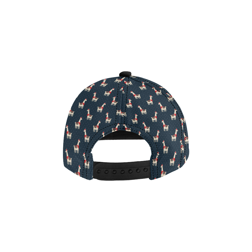 Llama with Polka Dot Themed Print Snapback Cap