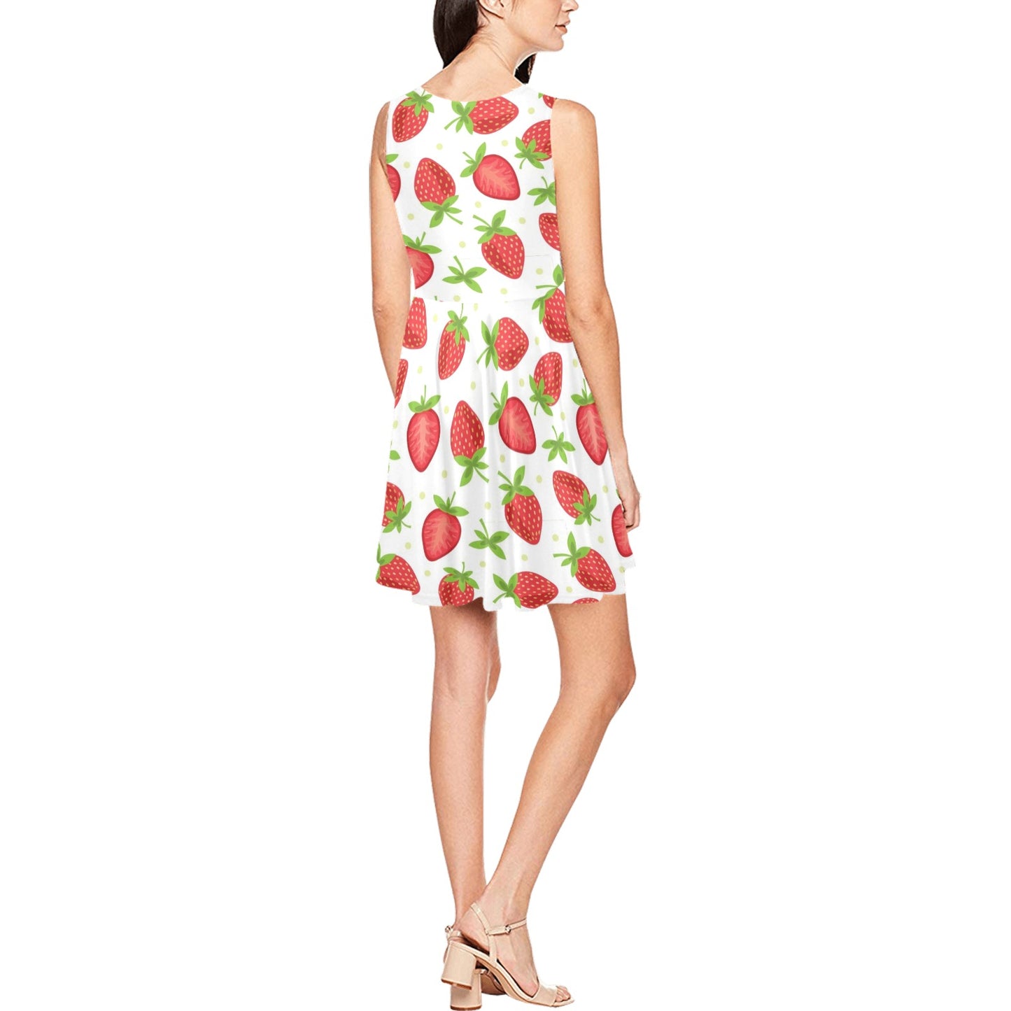 Strawberry Pattern Print Design SB07 Sleeveless Dress
