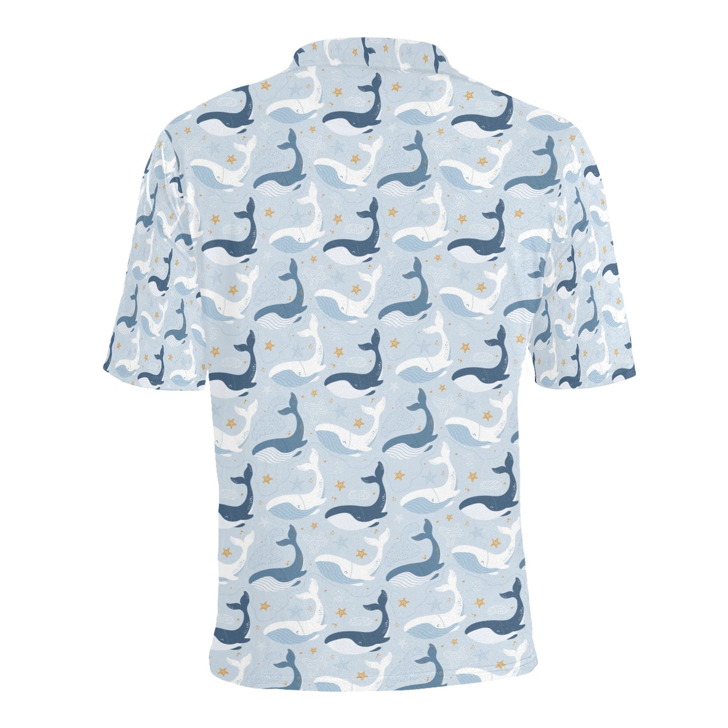 Whale Print Design LKS305 Men Polo Shirt