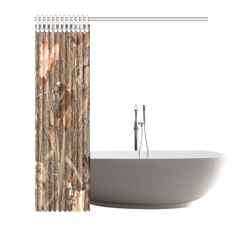 Camo Realistic Tree Forest Autumn Print Shower Curtain
