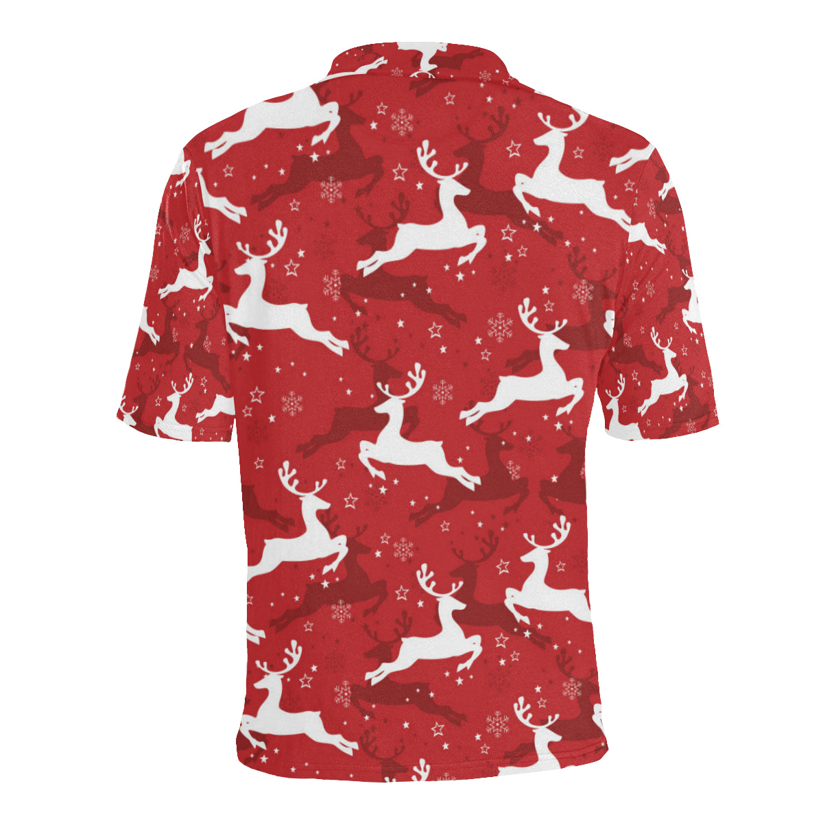 Reindeer Red Pattern Print Design 01 Men Polo Shirt
