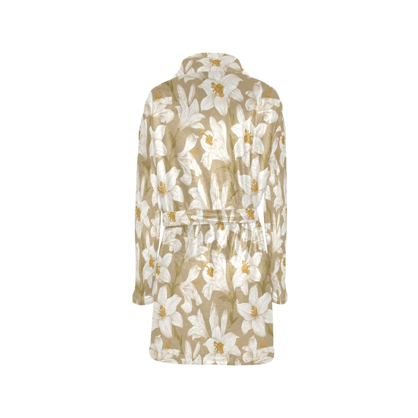 Lily Pattern Print Design LY07 Women's Fleece Robe
