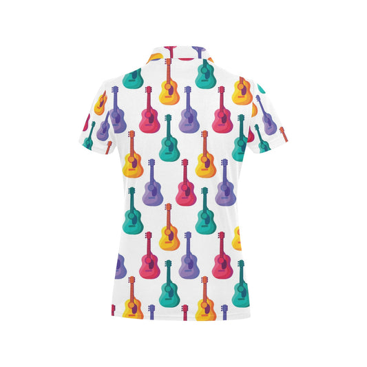 Acoustic Guitar Print Design LKS406 Women's Polo Shirt
