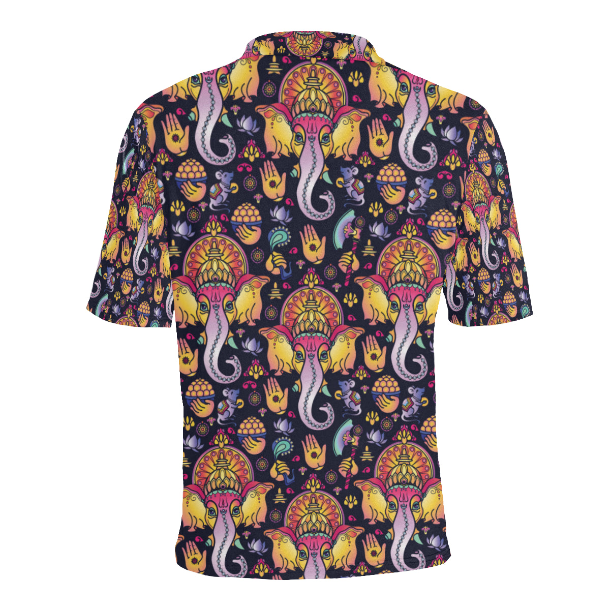 Ganesha Indian Pattern Print Design 03 Men Polo Shirt