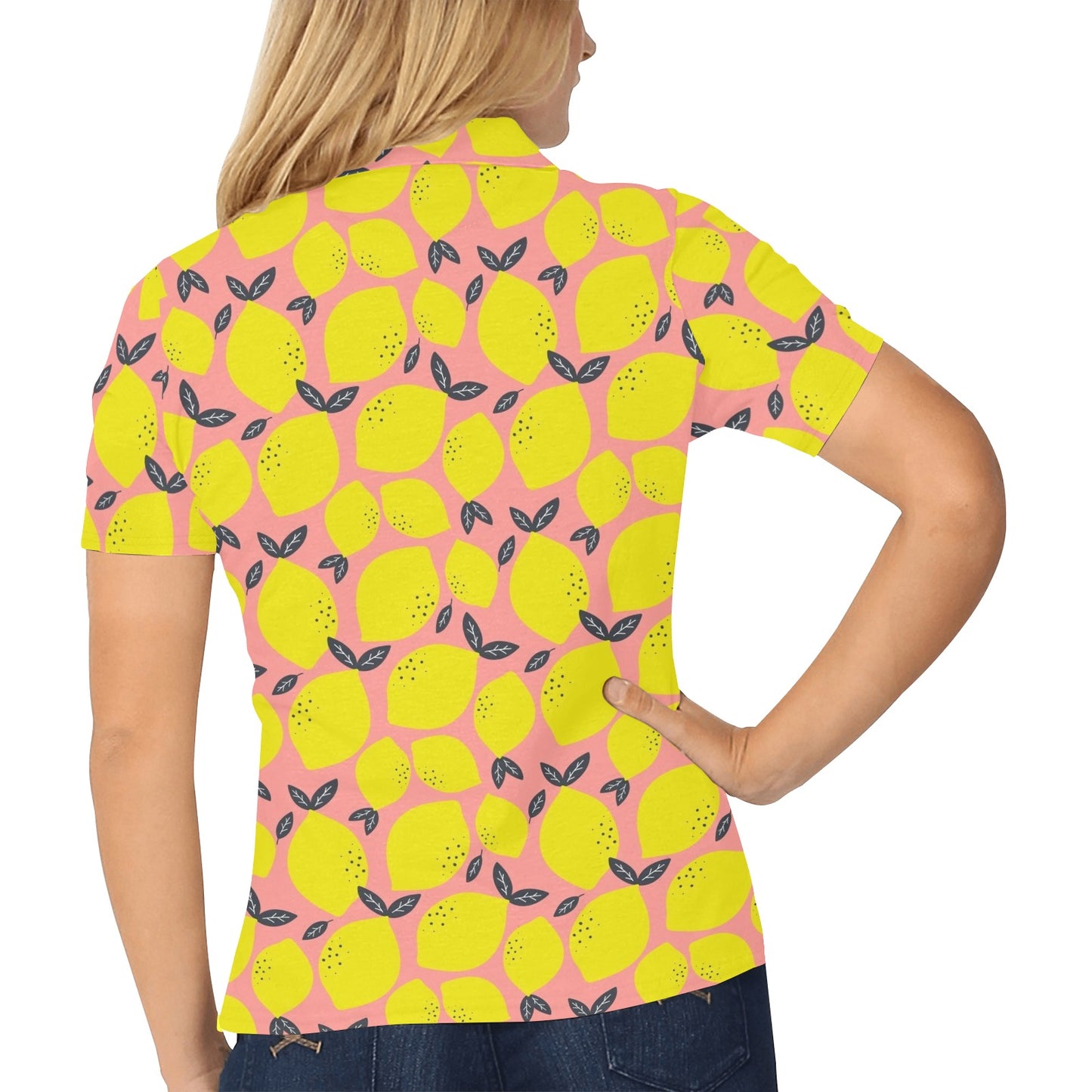 Lemon Pattern Print Design LM03 Women's Polo Shirt