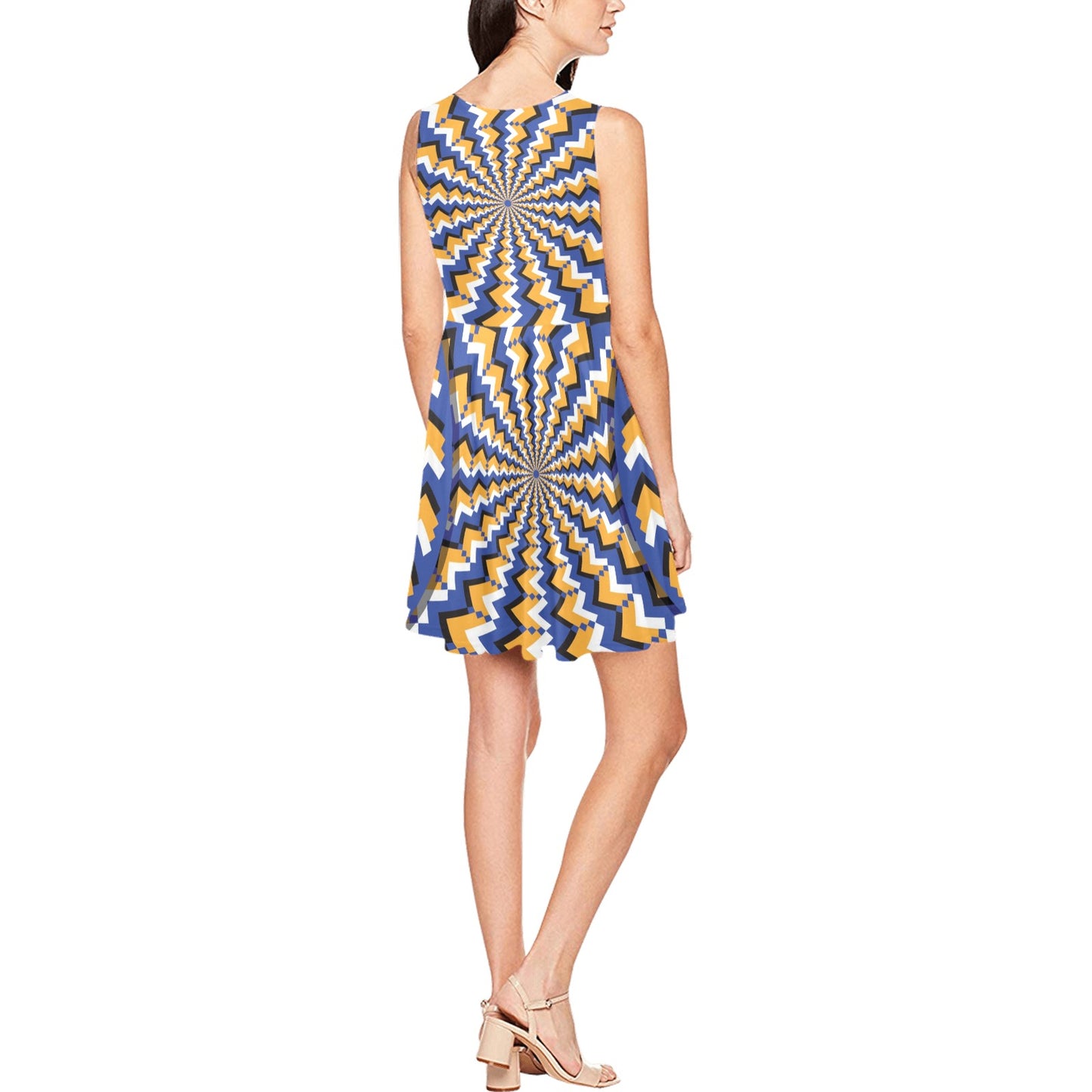 Optical illusion Pattern Print Design A01 Sleeveless Dress